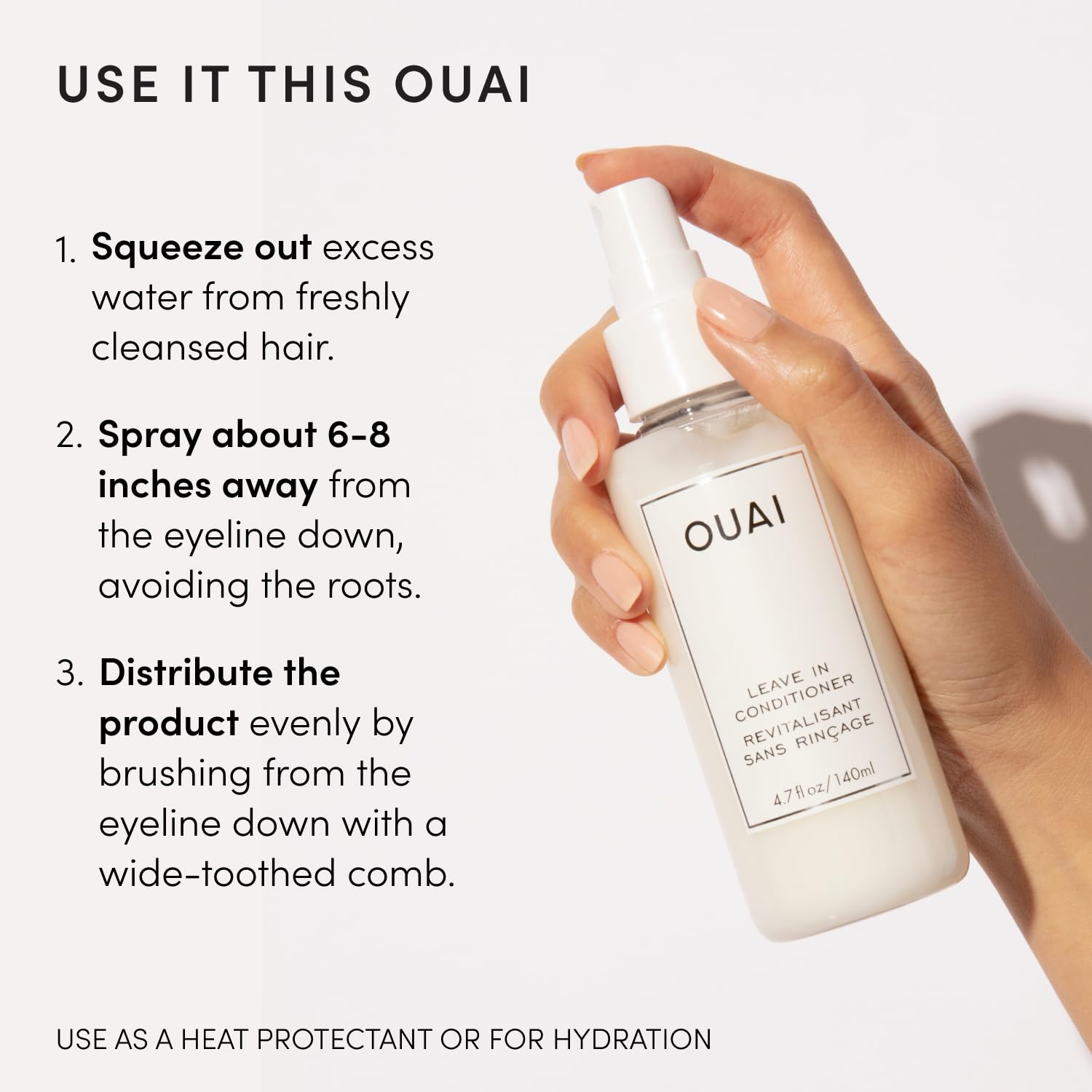 OUAI Leave-In Conditioner & Heat Protectant | 4.7 oz