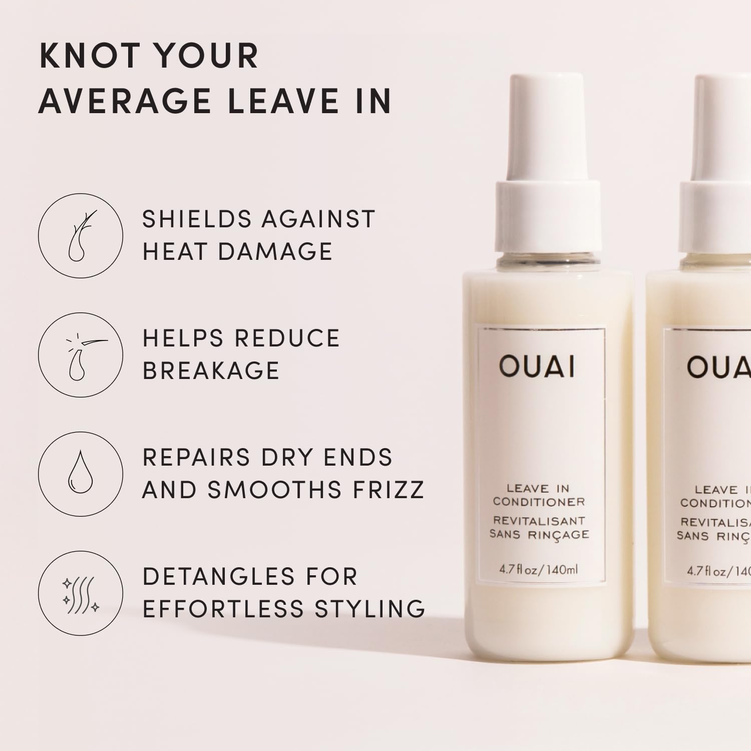OUAI Leave-In Conditioner & Heat Protectant | 4.7 oz