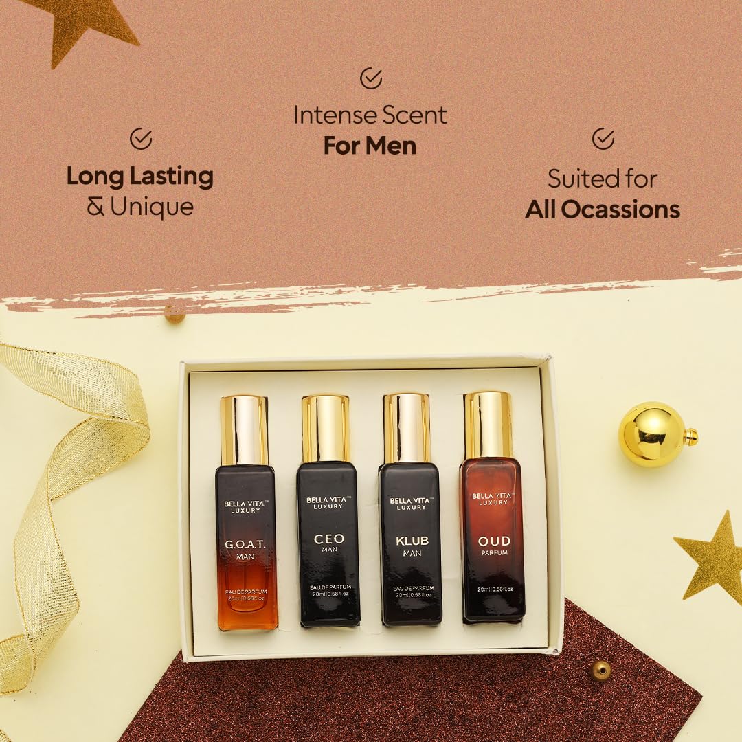 BellaVita Men's Luxury Perfume Gift Set | 4 × 20ml