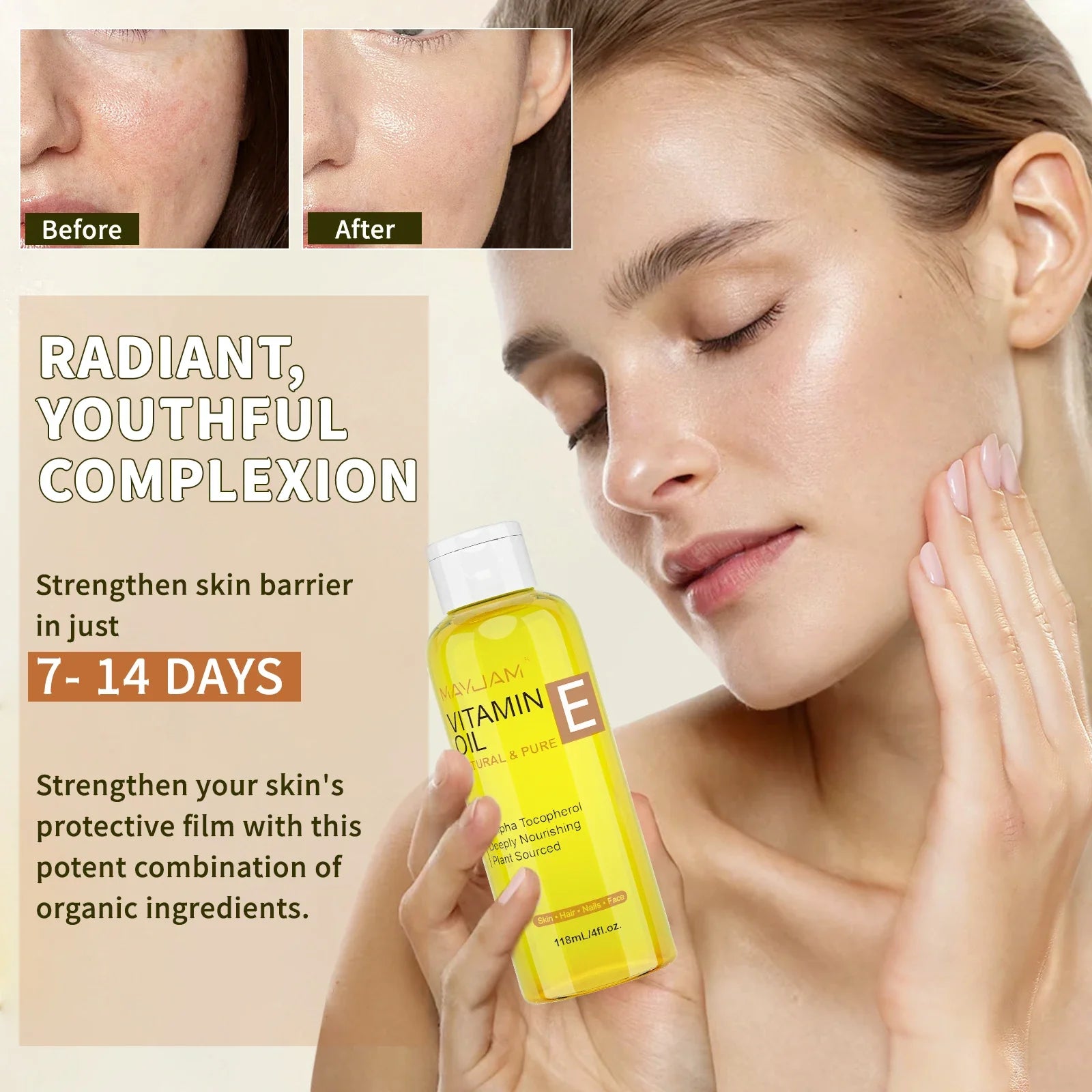 MAYJAM Natural Vitamin E Oil | Moisturizing Skin Care