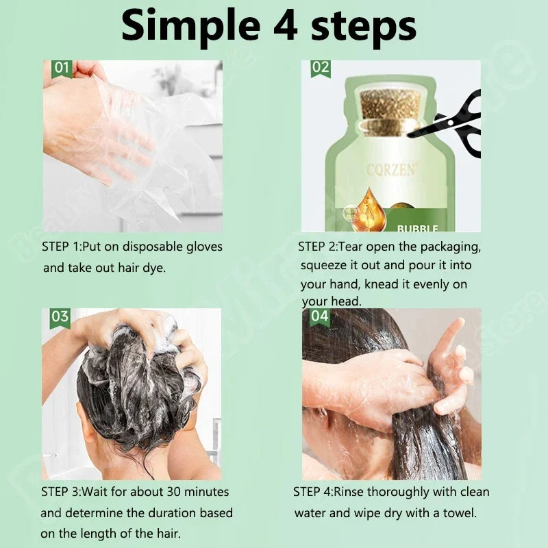 Natural Herbal Hair Dye Shampoo | Gray Coverage Treatment
