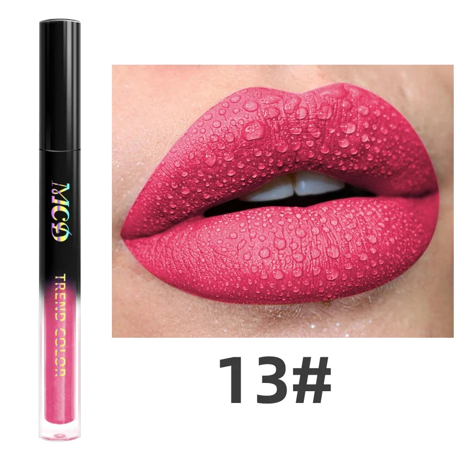 19-Color Matte Velvet Liquid Lipstick Set
