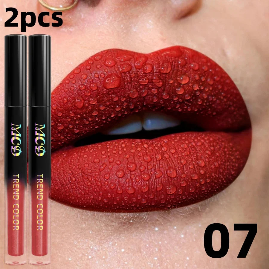 19-Color Matte Velvet Liquid Lipstick Set