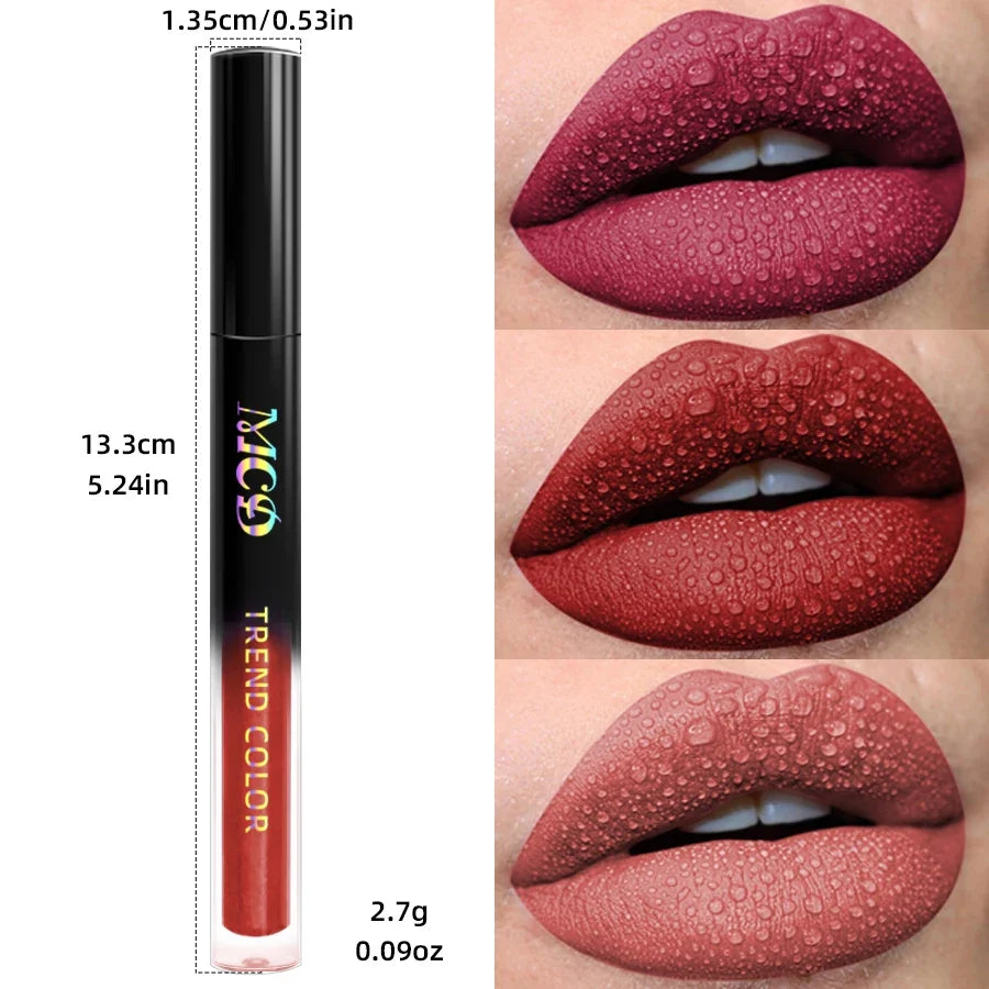19-Color Matte Velvet Liquid Lipstick Set